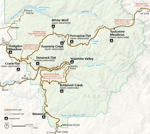 Yosemite Campground Map